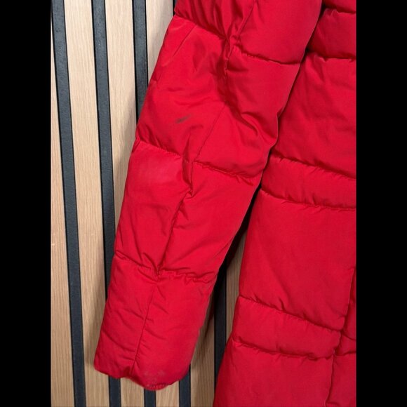Tommy Hilfigure Jacket Small Womens Red Puffer Faux Fur Hoodie Coat Zippers - Picture 6 of 10